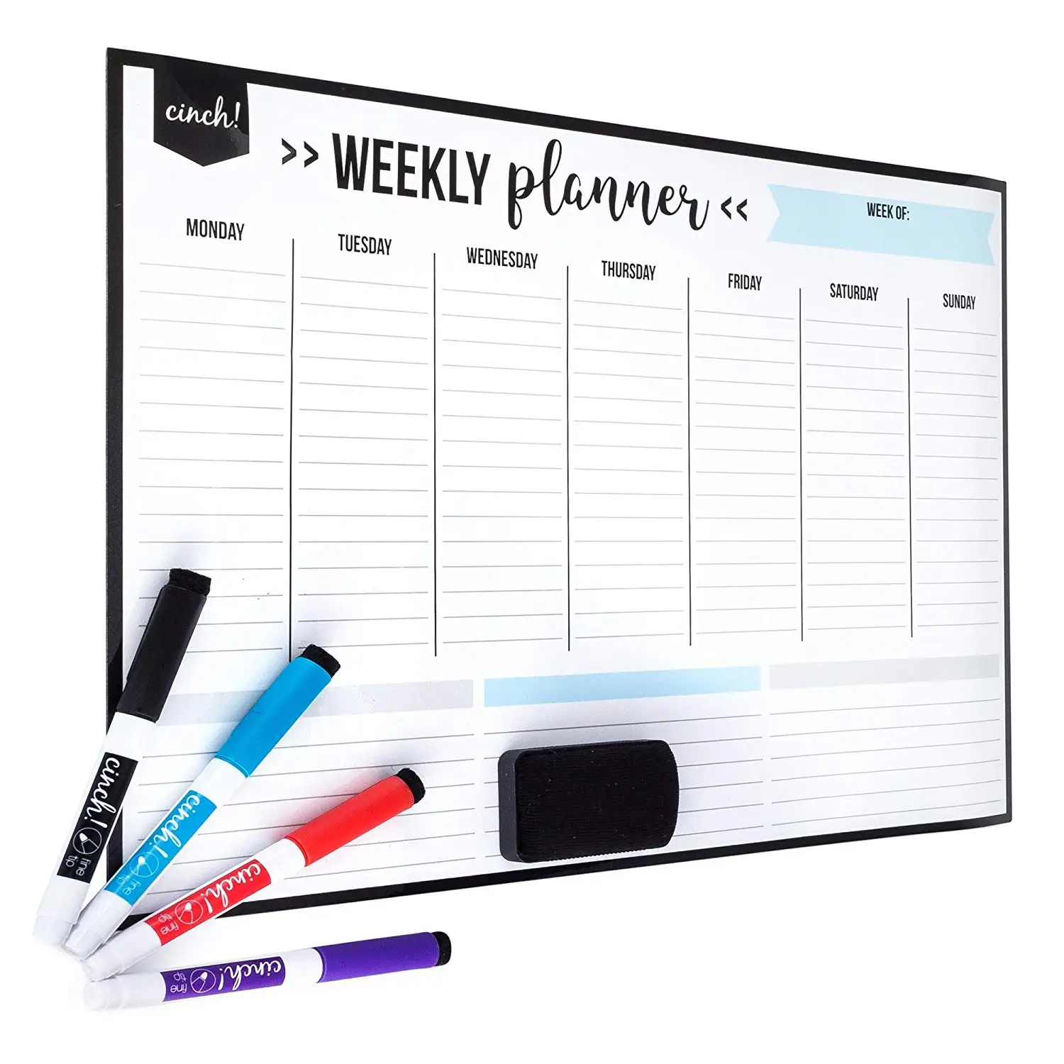 

Weekly Dry Erase Board Calendar Stain Resistant Technology Magnetic Whiteboard Planner for Refrigerator