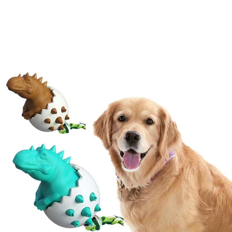 

New Arrival Durable Tpr Interactive Dinosaur Eggs Molar Teeth Clean Indestructible Tough Dog Chew Toy, Picture showed
