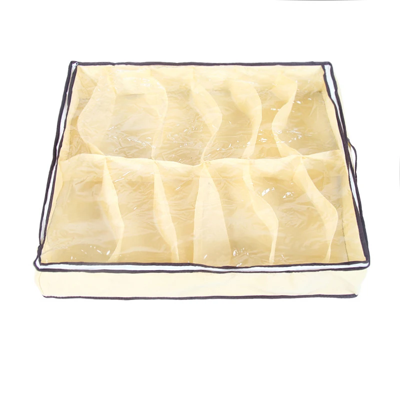 

Household shoe organizer under bed 12 grid non-woven fabric shoe storage bags underwear organizer drawer divider foldable