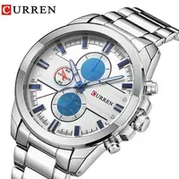 

CURREN 8274 top 10 brands gold male quartz watch floral design steel band water resistant 3 dials decoration rohs student watch