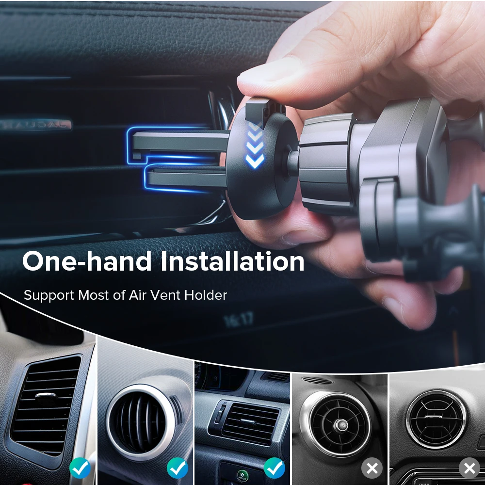 2020 new style mini gravity car phone holder 360 degree steering adjustment car air vent holder Cell Phone Holder stand