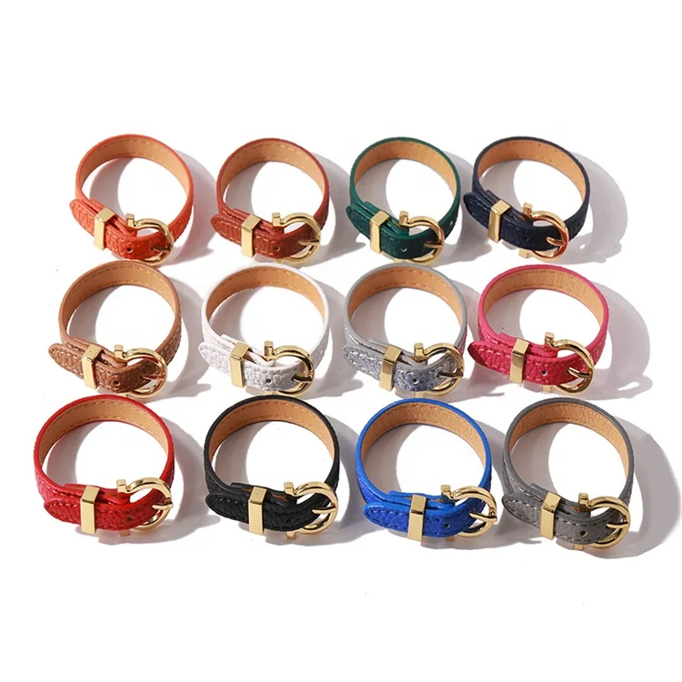 

HJR-032 New Design Women Alloy Buckle and PU Leather Bracelet