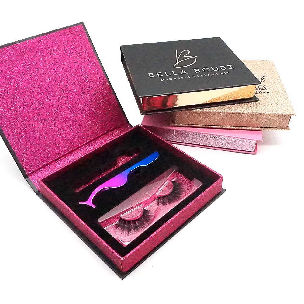 

wholesale 3d mink lashes magnetic eyelashes eyelash packaging box, Natural black