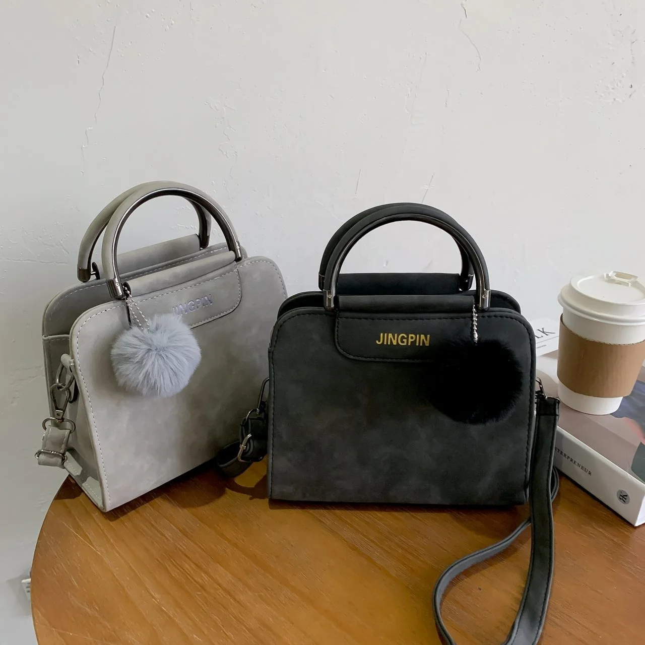 

Stylish PU Leather Lady Square Cross Body Plush Famous Purses and Hand bags For Female