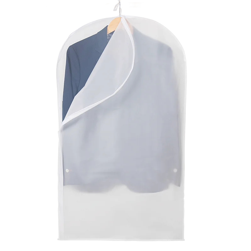 

60*80cm Side Zipper PEVA Clear Zipper Garment Bag Plastic Clothes Dust Cover, Translucent