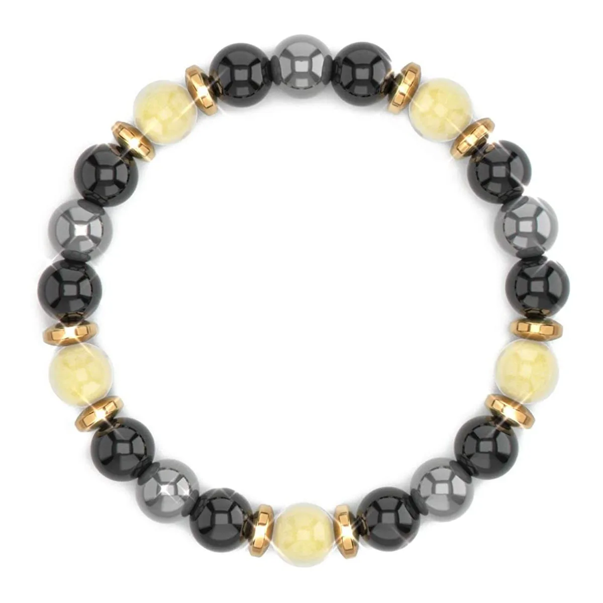 

Amazon Citrine Tiger Eye Feng Shui Obsidian Men'S And Women'S Treasure Hematite Cushion Wealth Bracelet