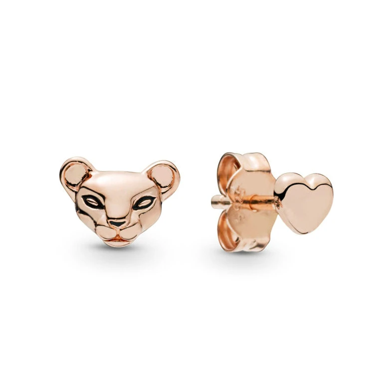 

S925 silver stud earring rose gold leopard head earrings fashion jewelry earrings for women