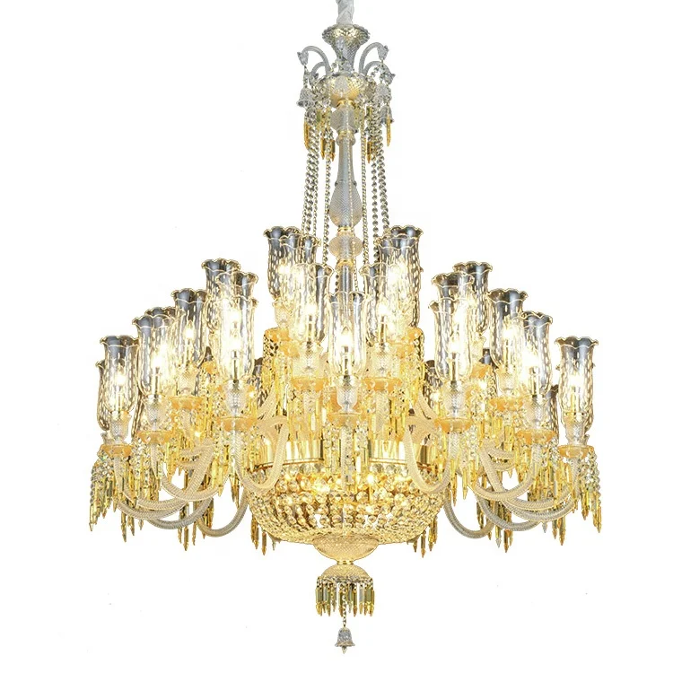 China manufactured home hall hotel large good quality kitchen glass ceiling pendant golden chandelier lights