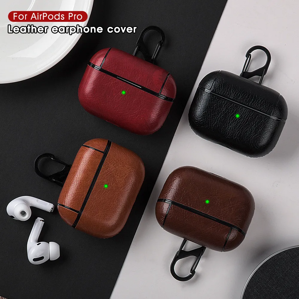 

Luxury Leather Case For Apple AirPods Pro Leather Cover Case For AirPods 3 Cover Wholesale Charging Box Cases For Airpods Pro, Black,red,brown,dark brown