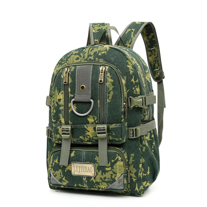 

New trend of the Korean version of Harajuku college students leisure sports canvas backpack, Black grey/brown/army green