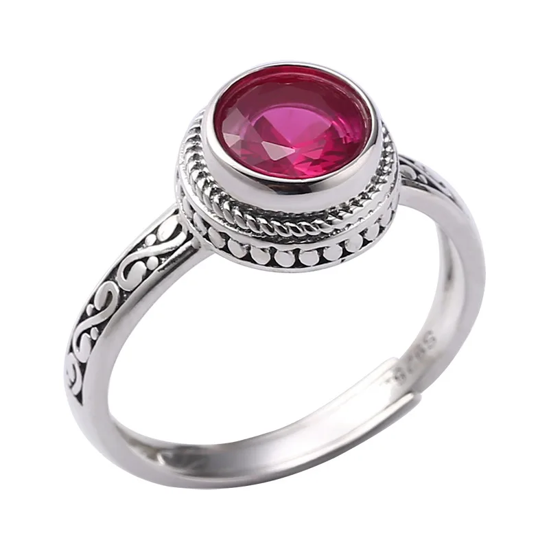 

Sandro w2021 Fashion Hot Sale Mother's Gift Adjustable Size Jewelry S925 Sterling Silver Color Gemstone Mood Ring