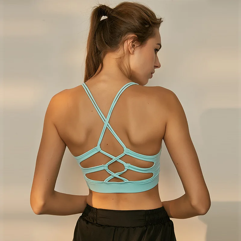 

New back cross cut breathable sports bra underwear yoga sports