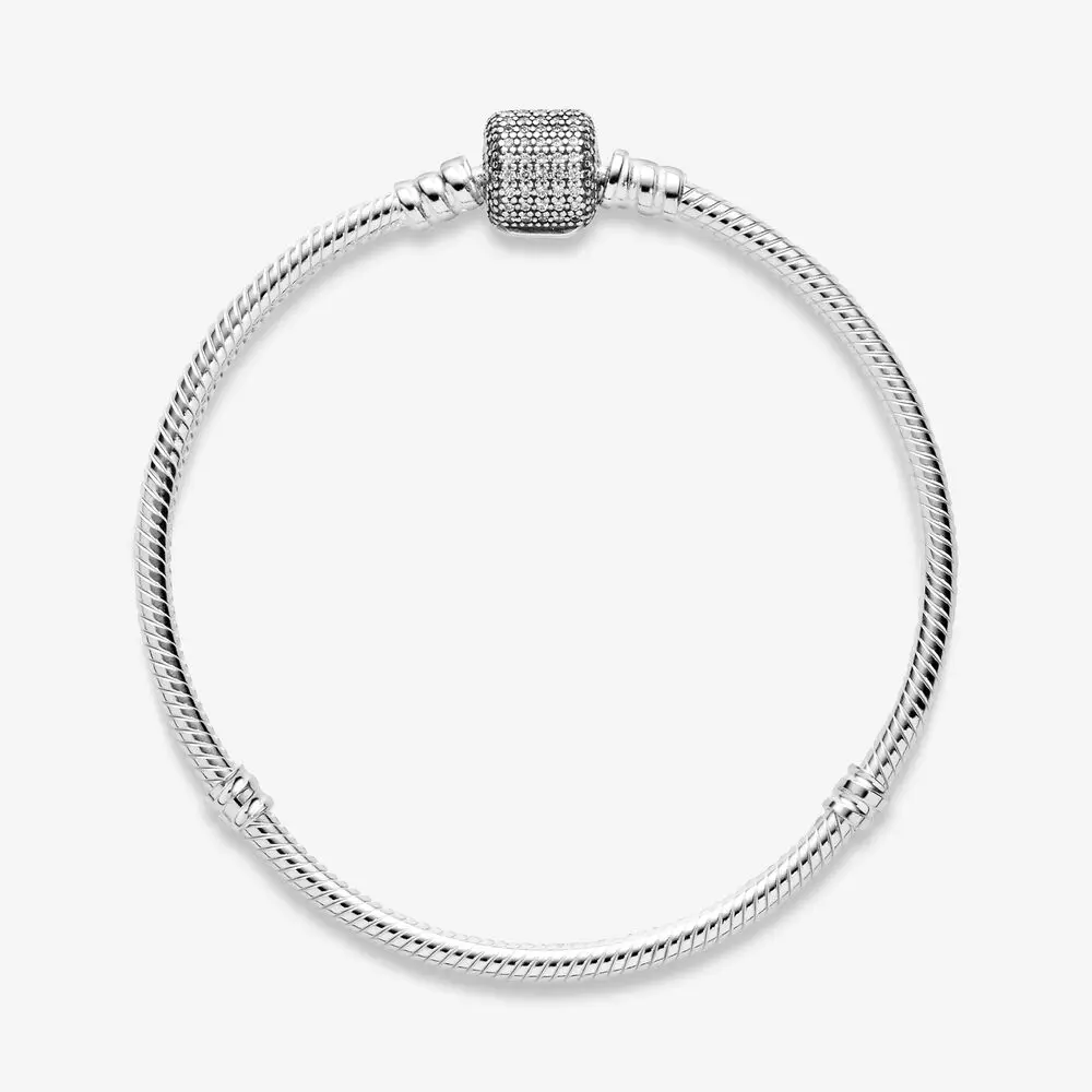 

Sterling silver Moments Sparkling Snake Chain Bracelet Fit pandaro 2020