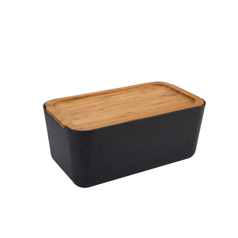 

biodegradable bamboo fiber bread Box with bamboo lid bread box large, Custom