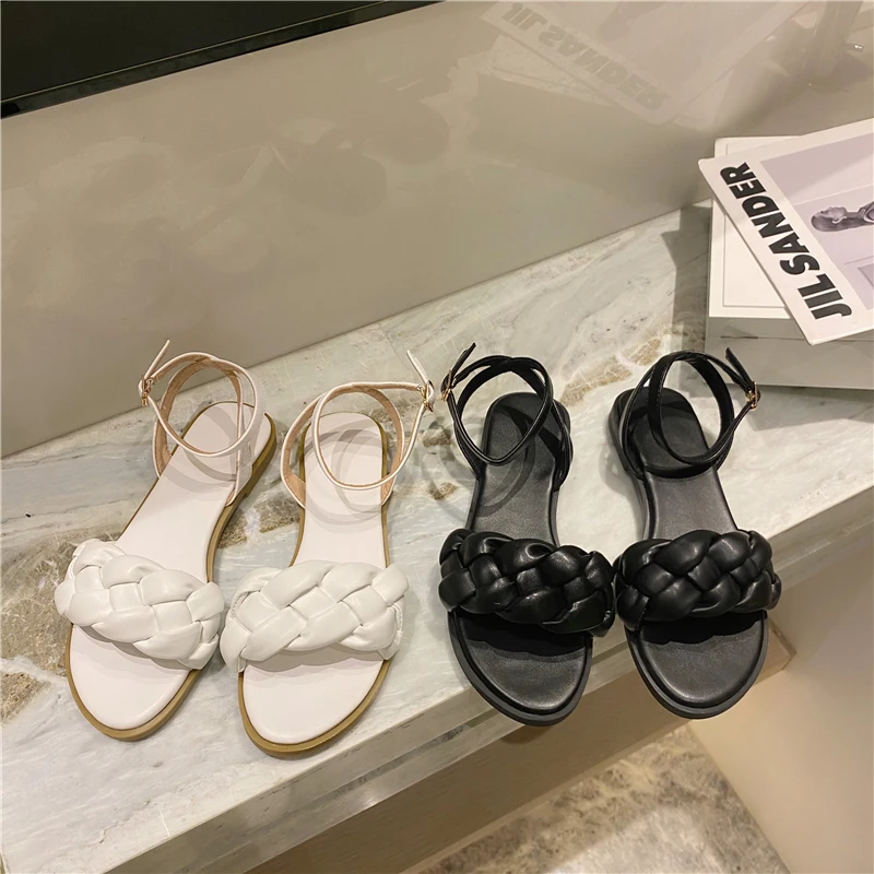 

Fashion women's shoes 2022 summer knitting new FLAT SANDALS SIZE 35-40