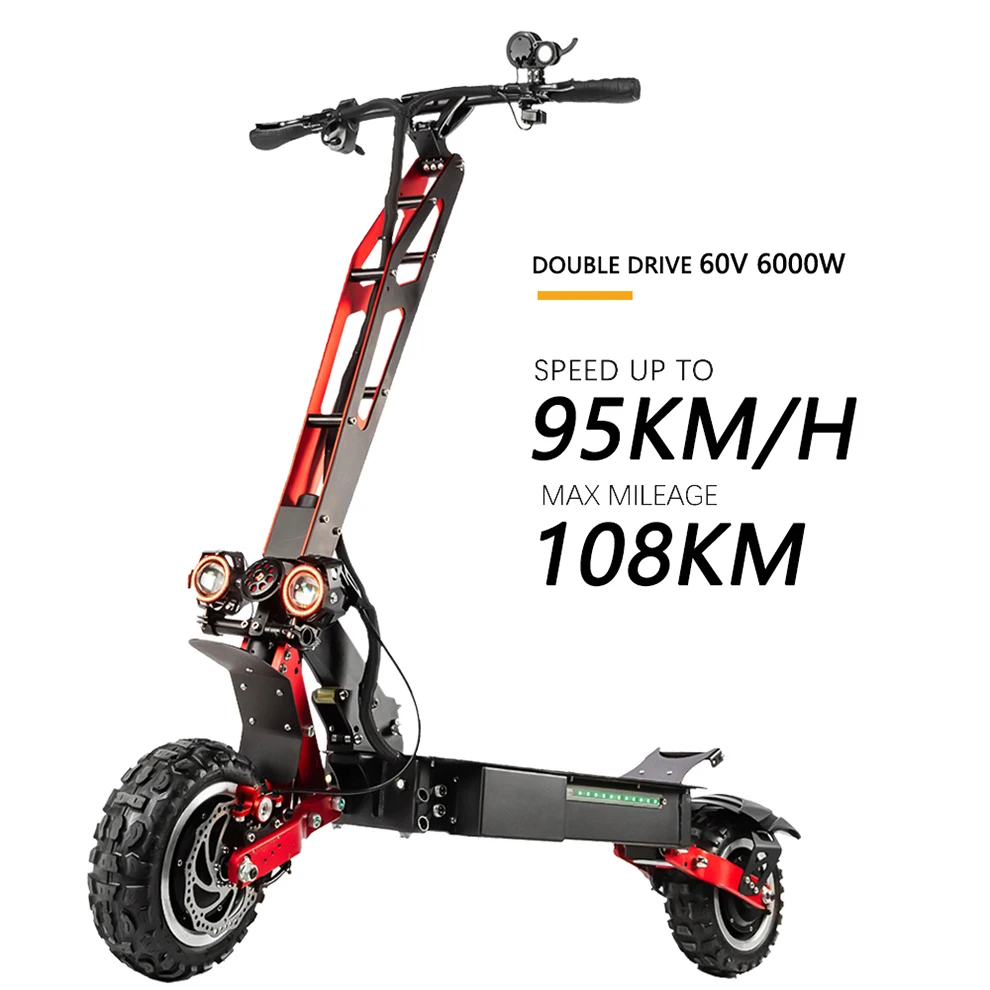 

Folding Electric Mobility Scooter 60V 6000W 2 Wheel Electric Scooter Adult Long Range 108KM