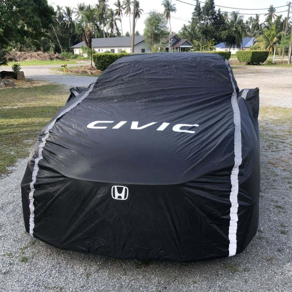 

China Manufacturer 100% Polyester Oxford Car Cover Waterproof Car Parking Cover, Black or silver