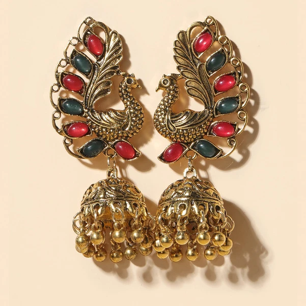 

2021 fashion hot sale earrings Indian ethnic style wind bells retro exotic earrings