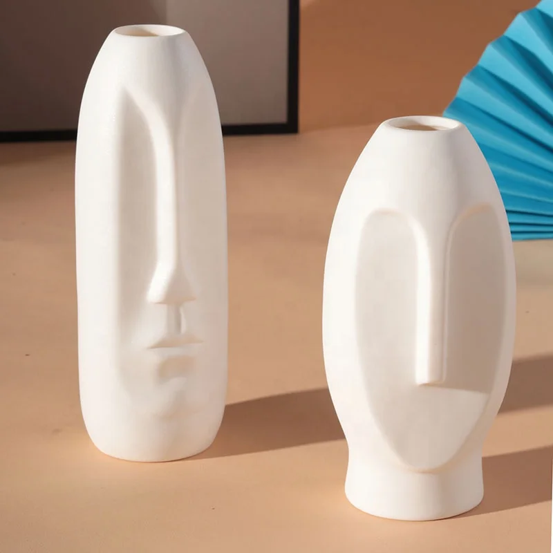 

Nordic black and white ceramic vase decoration living room hotel flower vase, Black,white