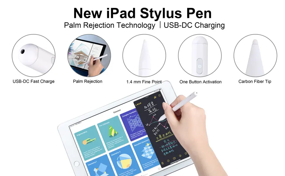 Palm Rejection Active Stylus Pencil Capacitive Stylus For Drawing
