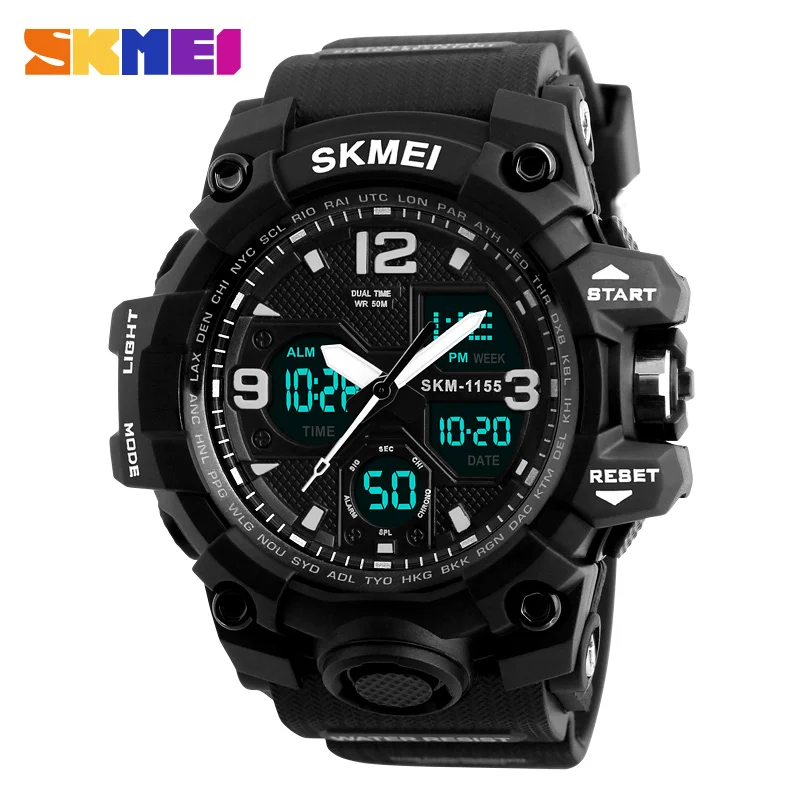 Manufacturer direct sales cheap custom logo good quality Skmei 1155B brand silicone slap sport quartz watches for men, Customized colors are available