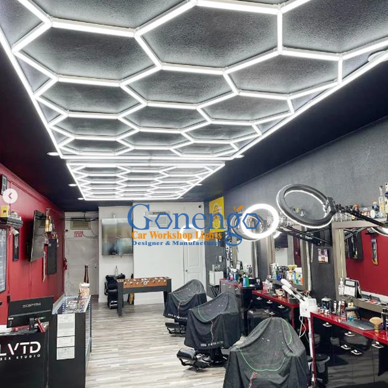 

Popular Geometric Shape Lighting Barber Shop Markets 220V Hexagon Led Light