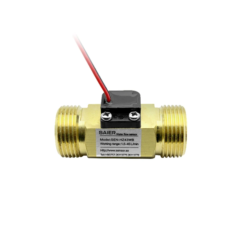 G3/4" Brass 60mm Tankless Water Heater Washing Machine Water Flowmeter