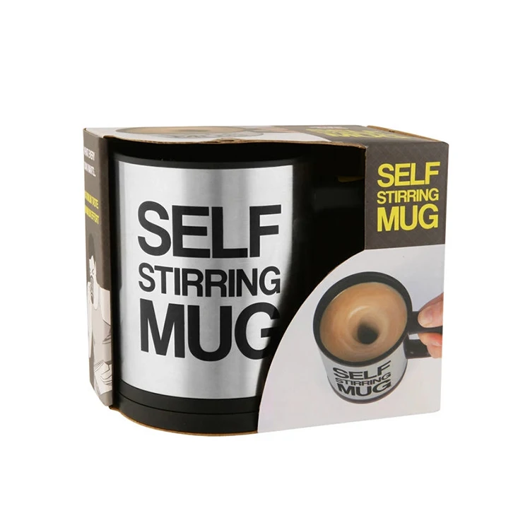 
350ml stainless steel auto self stirring coffee mug 