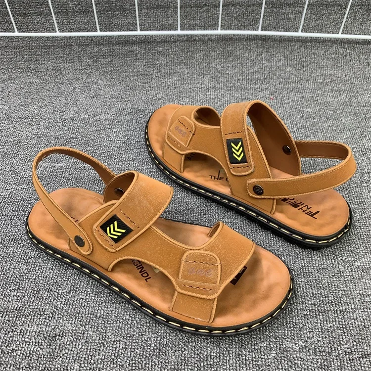 

6516 Men's sandals cowhide breathable casual 2021 new style summer trend soft bottom outer wear sandals for men