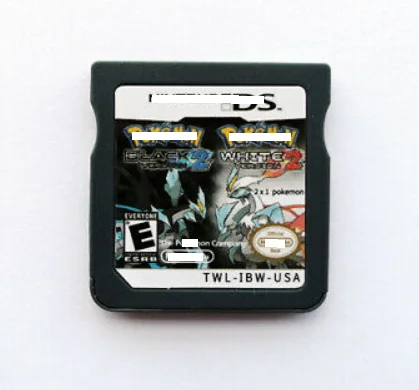 

Free Shipping retro Game Cartridge Cards black2 white2 pokemon Black 2 White 2 2 in 1 USA Ver for DS video game, Colorful