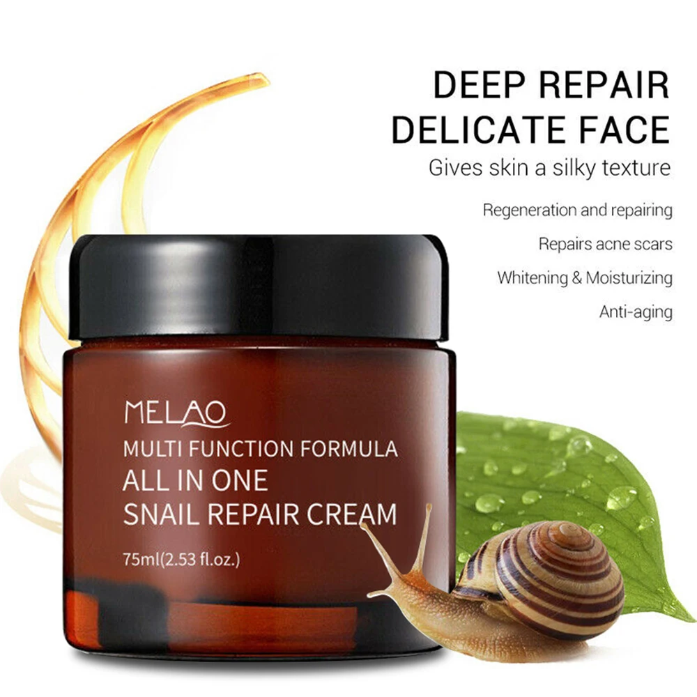 

75ml Multi Function Formula Deep Repair Delicate Face All In One Snail Cream, White color
