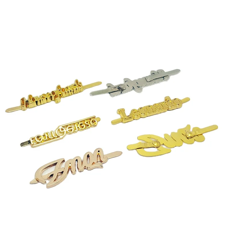 

Bag accessories labels custom DIY handmade gold brand name logo metal tags for handbags
