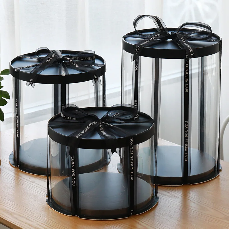 round clear cake rounded box acetate packaging 10 plastic inch cm cake box