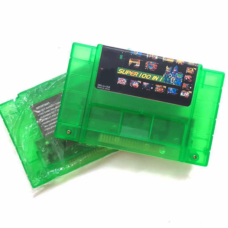 

Wholesale Clear Green Shell 102 in 1 SNES Video Game Console Game Cards Other Game Accessories