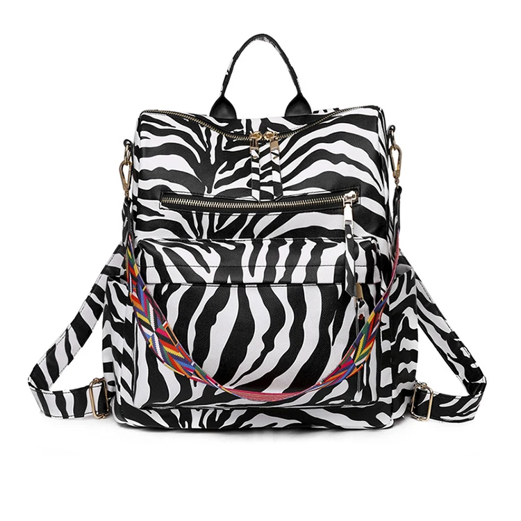 

Fashion Causal Leisure Cow Zebra Printing Travel Ladies Women Backpack, Zebra/cow