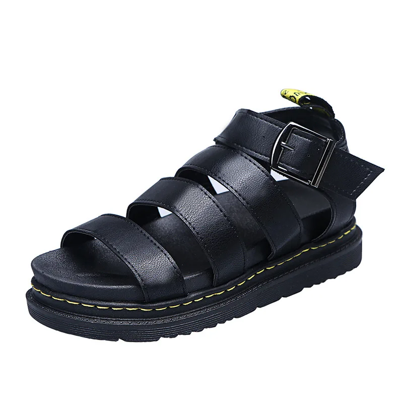 

Dropshipping Summer Casual Popular Shoes Women Bucket Belt Ankle Wrap Light Breathable Plain Color Ladies Platform Sandal