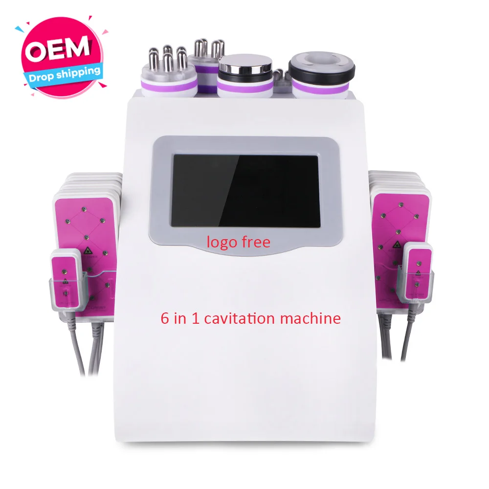 

Top Cheap !!!6 in 1 Ultrasonic 40K rf cavitation vacuum loss weight Beauty Machine Home lipo laser 6 in 1 cavitation machine