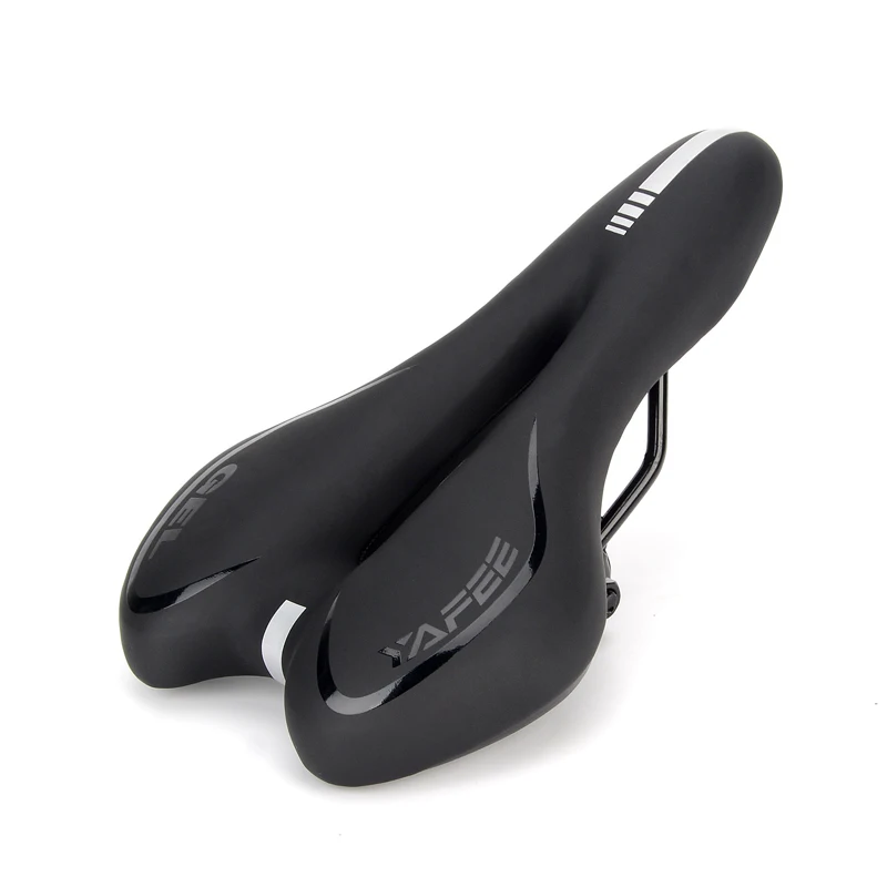 

Bike Leather Saddle Professional Road Mountain MTB Gel Bicycle Seat Saddle, Black and red,as your request