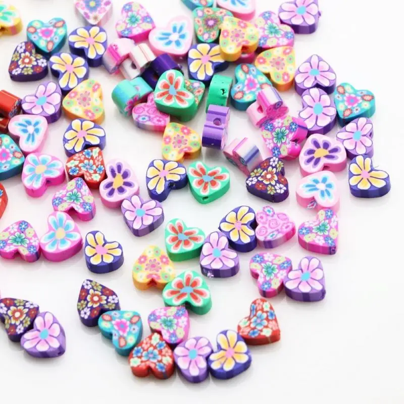 
Assorted Mixed Polymer Clay Flowers Beads 10mm Floral Shaped Beads Jewelry Decoration Necklace Designs 