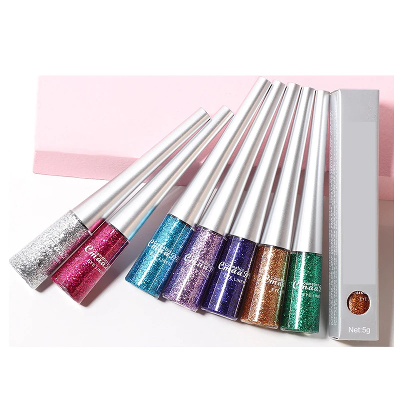 

Liquid Eyeliner For WomenHigh Pigmented Long Lasting Rainbow Eyeliner Pencil Quick Dry Eyes MakeupMetallic Glitter eye liner