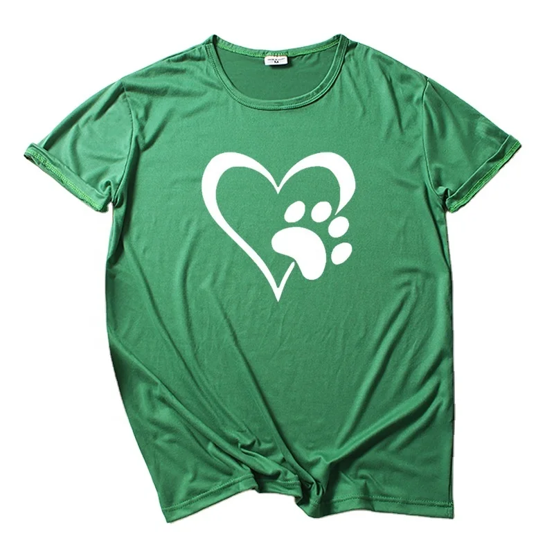 

New love bear claw pattern casual short sleeve T-shirt loose top female T-shirt