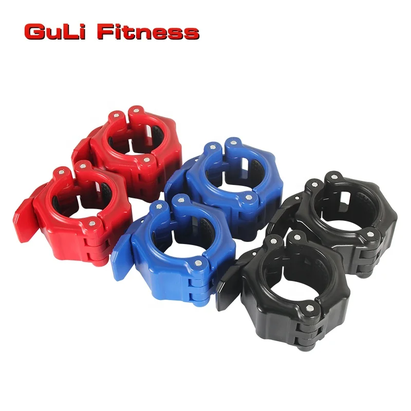 

Guli Fitness Wholesale Hot Selling Quick Release Colorful Barbell Collar 50mm/2 Inch Weight Lifting Collar Dumbbell Locks Pair, Red/blue/black or customized