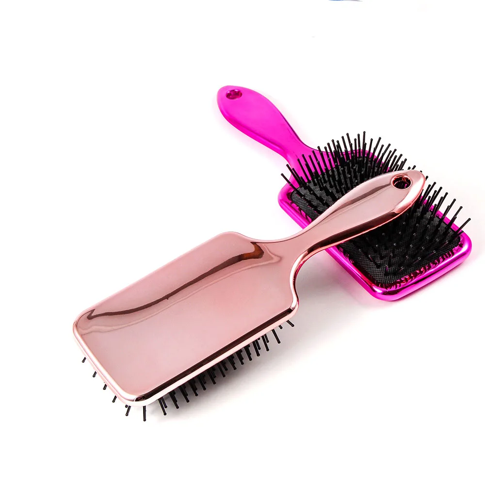 

Good quality top selling new fashion pink color plastic hair brush, As your request