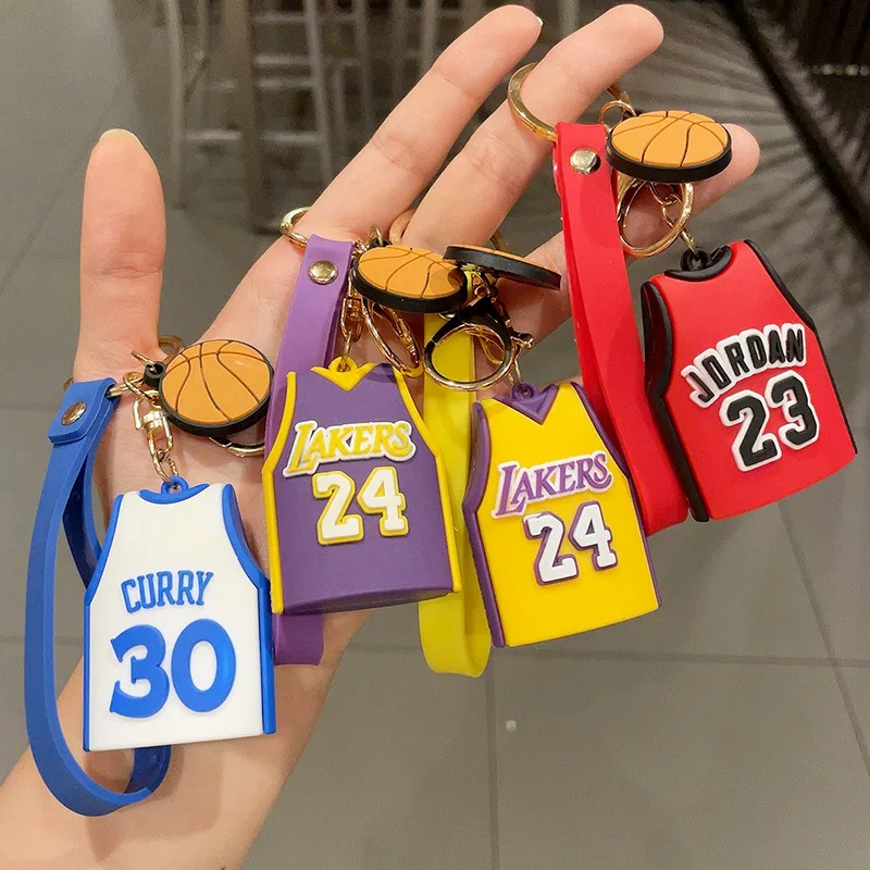 DIY Cartoon Basketball Jersey Keychain for Boy Backpack Car Key Chain Pendant Valentine's Day Gift Wholesale New Key Chains