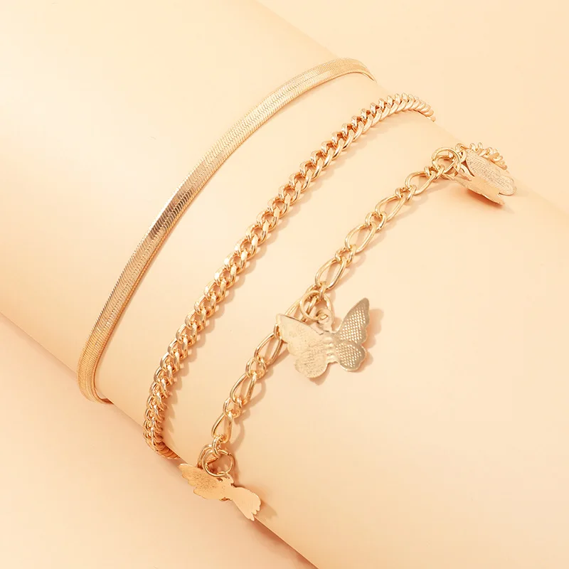 

Snake Chain Anklets Fashion Butterfly Anklets, As picture show