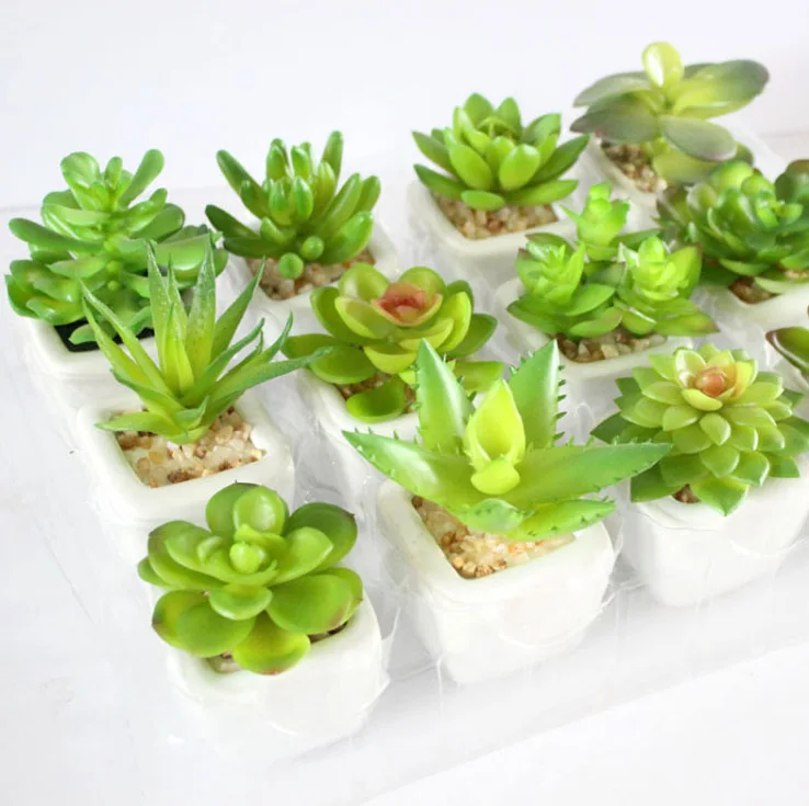

Wholesale Cheap Lifelike Decor Indoor Office Green Beautiful Artificial Plants With Pots Mini Succulent Plant For Home, Customizable
