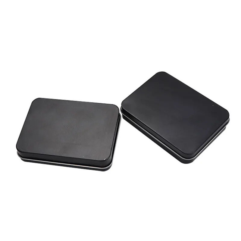 
Rectangular Black Metal Tin Box For Chocolate Packaging With Flat Lid Custom 
