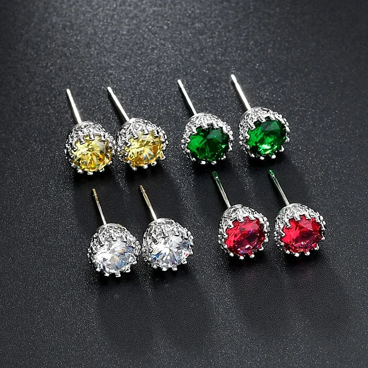 

7 * 7 MM Size Free Shipping Jewelry Wholesale China Jewellery AAA Cubic Zirconia Stud Earring For Women, As pictures