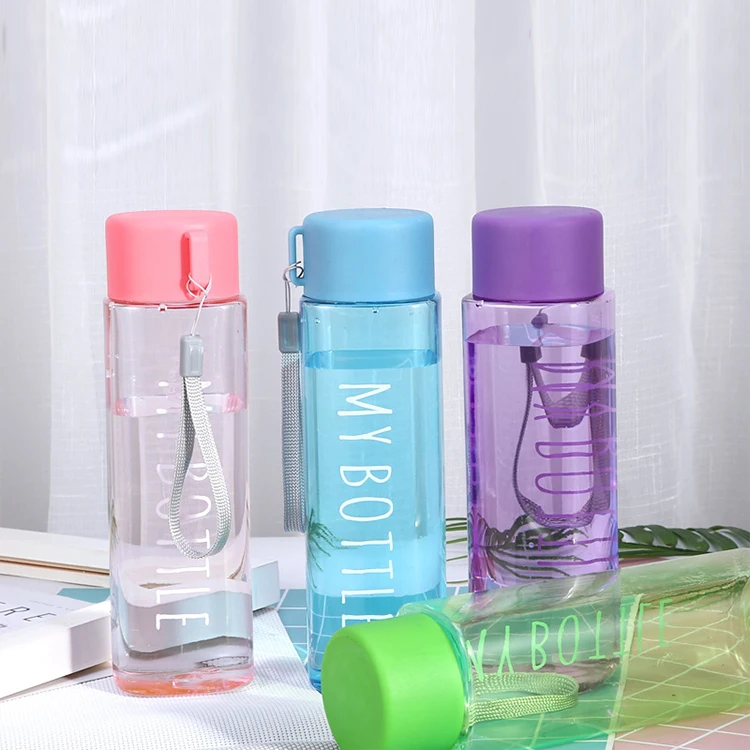 

Michley Portable Custom Logo Transparent 500ml Outdoor Sports Clear Plastic Square Water Bottle, As pictures