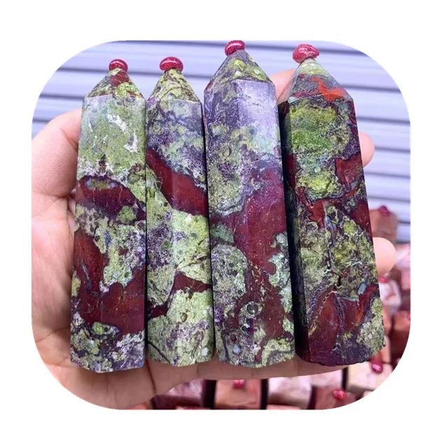 

New arrivals semi-precious stone crystal tower natural dragon blood stone point wand for Decor